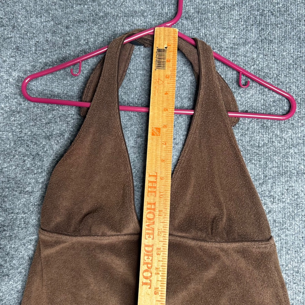 Vintage Lauren Ralph Lauren Brown Terry Cloth Halter Swim Cover Up Dress Size M - Picture 7 of 9